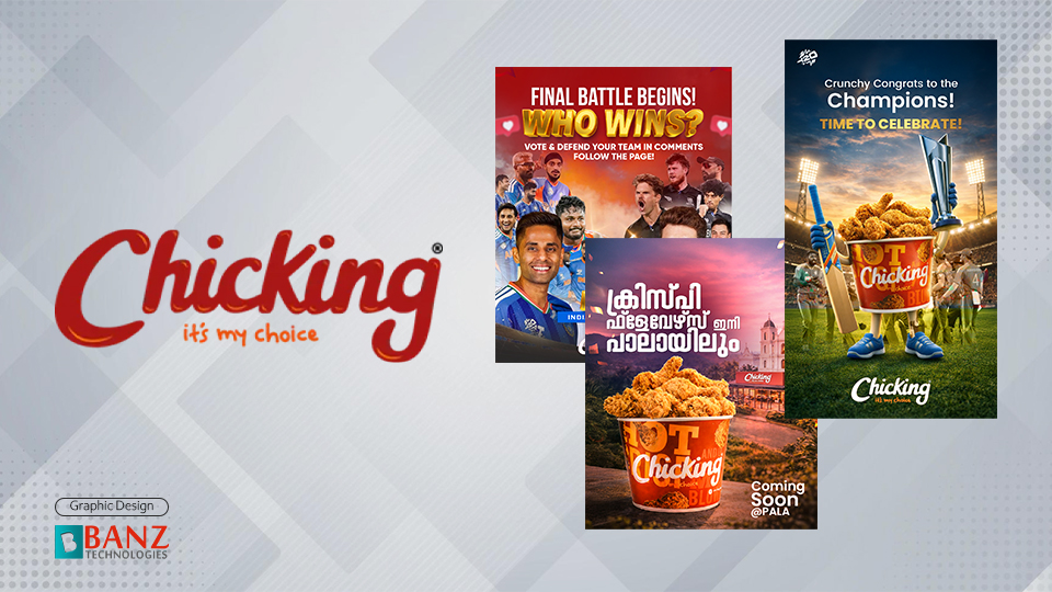 Chicking graphic design including social media posters motion graphics and ad creatives for restaurant marketing campaigns